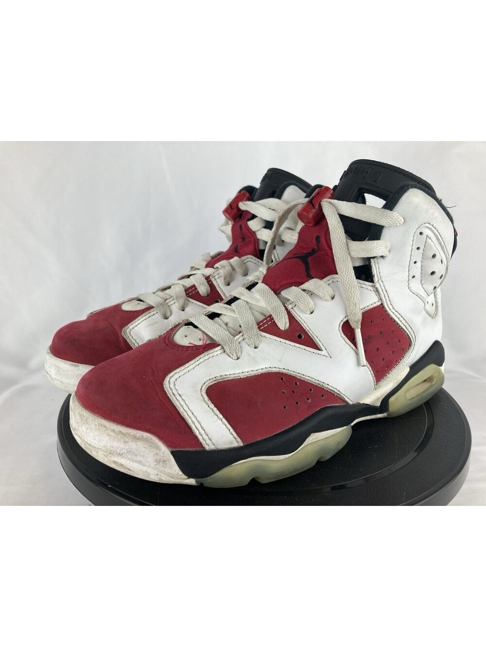 Youth Size 6.5Y Nike Air Jordan 6 Retro Carmine GS White Red Sneakers 384665-106